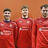 Trainingseinstand beim VfB: (v. l.) Arian Kurmehaj, Fabian Porr, Tobias Heckl starteten in die Wintervorbereitung.