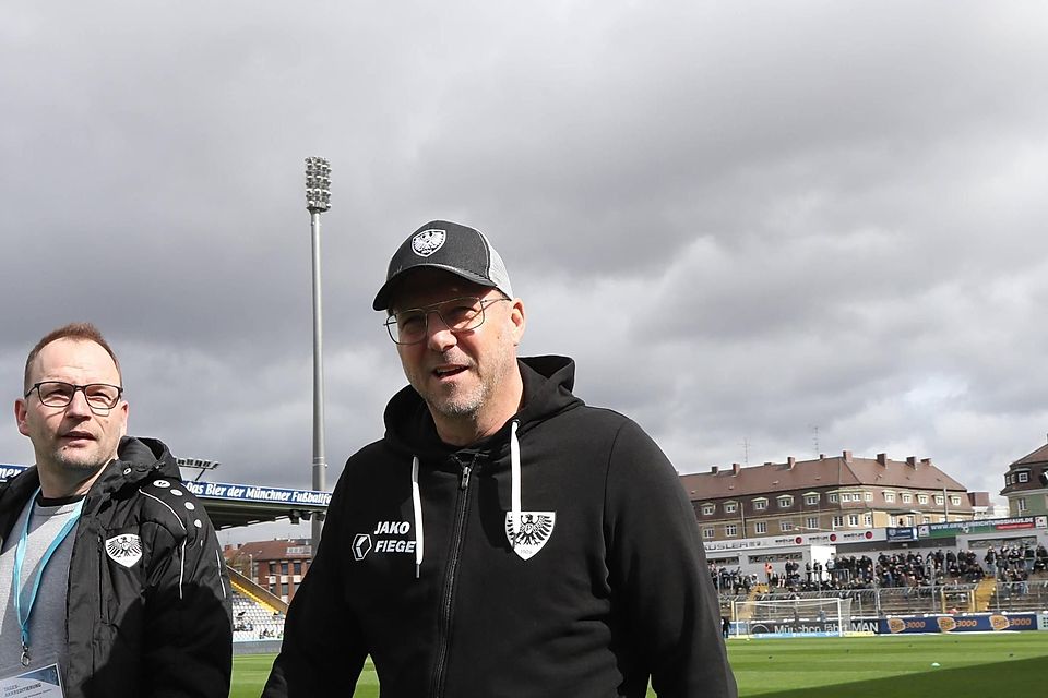 Sascha Hildmann, hier im März 2023 mit Preußen Münster im Grünwalder Stadion, wurde bei 1860 München angeboten.