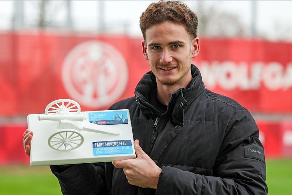 Fabio Moreno Fell hat die Torjägerkanone für den erfolgreichsten Torschütze in der sechsten Spielklasse deutschlandweit nachträglich erhalten und ist am Donnerstagabend zu Gast an alter Wirkungsstätte. Archivfoto: Axel Schmitz/pakalski-press Fabio Moreno Fell hat die Torjägerkanone für den erfolgreichsten Torschütze in der sechsten Spielklasse deutschlandweit nachträglich erhalten und ist am Donnerstagabend zu Gast an alter Wirkungsstätte. Archivfoto: Axel Schmitz/pakalski-press