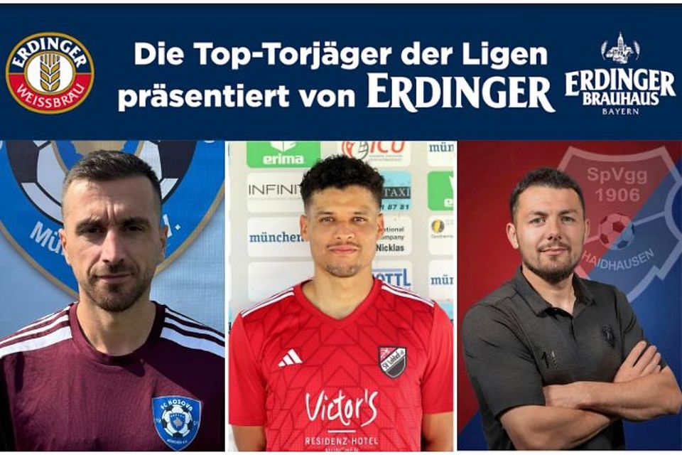 Luan da Costa Barros (Mitte) hat sich abgesetzt. Shqipdon Ademi (li.) ist knapp hinter ihm. Ervin Kurta (re.) muss sich den dritten Platz mit Lorenz Weber vom SV München West teilen.