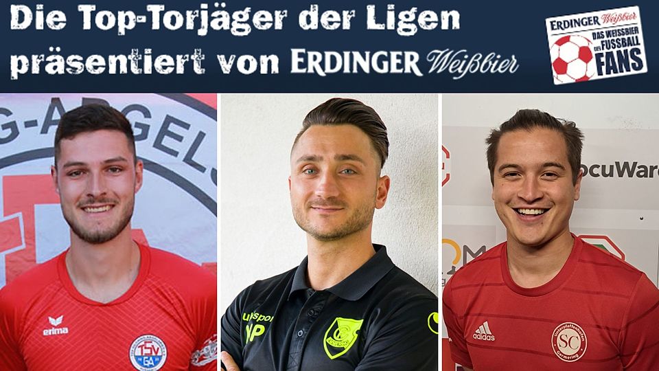 Maximilian Michl (l.), Kristjan Paluca (M.) und Konrad Wanderer (r.) sind drei der besten zwölf Torschützen der Kreisligen Münchens.