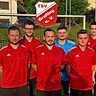 Von links: Nico Kastl, Co-Spielertrainer Simon Kreipl, Neuzugang Fabian Schober, Spielertrainer Danyon Kemper, Florian Lehmann, Lucas Schütz, Simon Winkler und Philipp Lehmann.