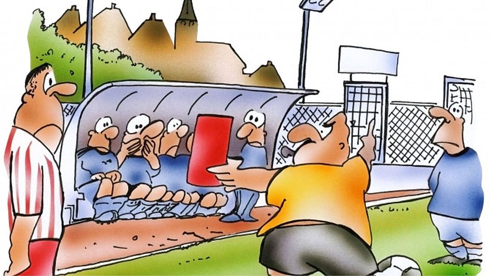 Nicht einmal auf der Ersatzbank kann man sagen, was man will ...	Karikatur: Heinrich Schwarze-Blanke