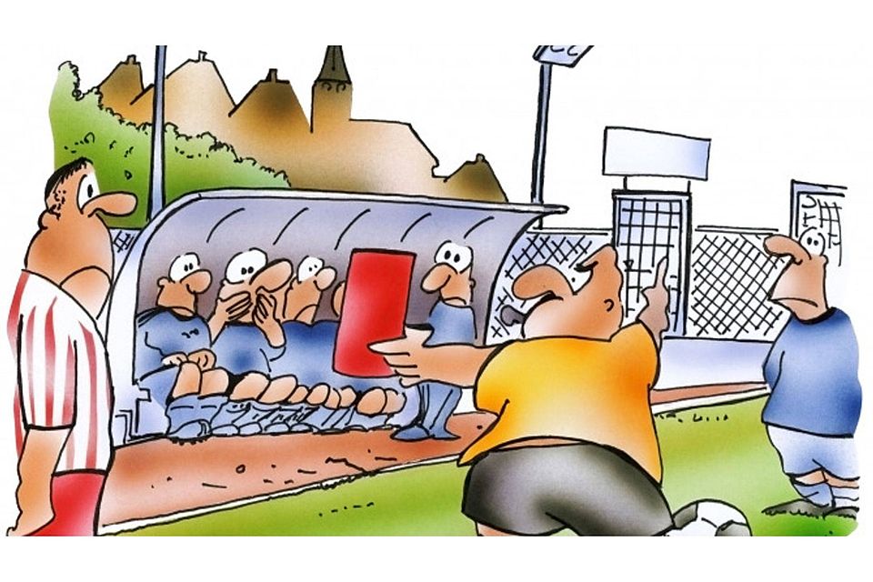 Nicht einmal auf der Ersatzbank kann man sagen, was man will ...	Karikatur: Heinrich Schwarze-Blanke