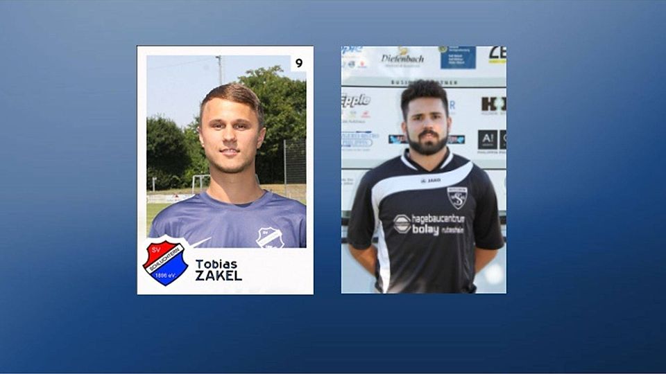 Tobias Zakel (l.) und Gianluca Crepaldi (r.) führen die Torschützenliste in der Landesliga Staffel I an. Foto: FuPa-Collage