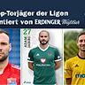 Honsch (li.), Jabiri (mi.) und Ziereis sind die Führenden in der Regionalliga Bayern.