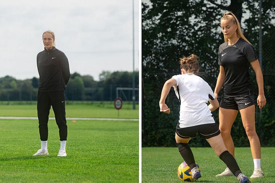 Besuchten das Mädchen-Fußball-Camp in Dornach: Sydney Lohmann (l.) und Giulia Gwinn (r.).