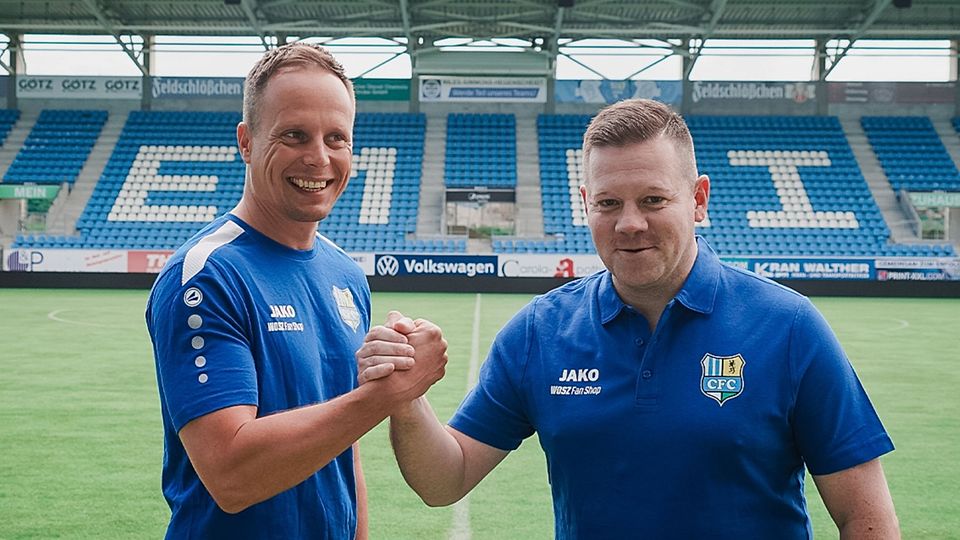 Matthias Wistuba (r.) soll die sportliche Kompetenz in der neuen NLZ-Leitung des Chemnitzer FC innehaben. 