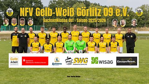 Mannschaftsfoto: Herren - 1. Mannschaft - NFV Gelb-Weiß Görlitz 09 - Saison 25/26