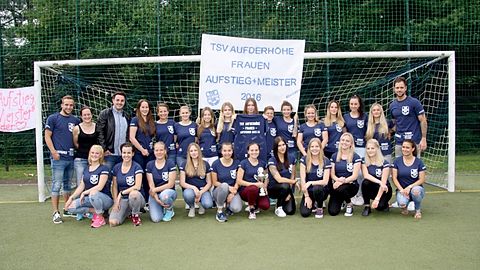 Die TSV Frauen nach der Saison 2015/16. Ab nächster Saison geht es in der Bezirksliga weiter.