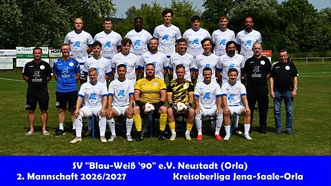 Mannschaftsfoto: Herren - 2. Mannschaft - SV Blau-Weiß 90 Neustadt/Orla - Saison 26/27