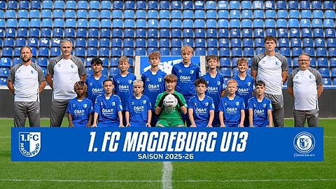Mannschaftsfoto: D-Jugend (U13) - 1. FC Magdeburg - Saison 25/26