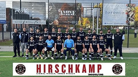 Die erste Mannschaft vom FC Hirschkamp 2025/26.