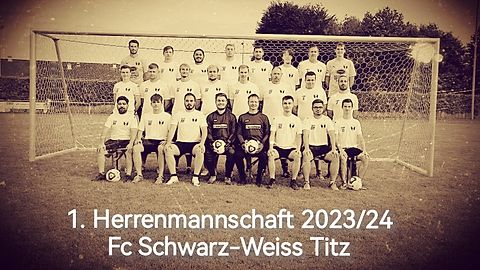 Hier sehen Sie die erste Herrenmannschaft von Schwarz-Weiss Titz aus dem Jahre 2023.