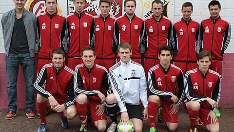 o.v.l.: Waldemar Eberle, Sascha Kowis, Willi Steitz, Meik Polywka, Stefan Fuchs, Stefan Koch, Markus Kaminski, Mersad Mukic
u.v.l.: Trainer Jürgen Heinrichs, Rico Schreinemachers, Kai Lausberg, Sebair Ljatifi, Kevin Richardt (es fehlen: Jochen Jansen, Waldemar Gizel, Thomas Joschko)
