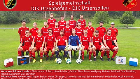 Die Mannschaft der Spielgemeinschaft DJK Utzenhofen / DJK Ursensollen zur B-Klassensaison 2017-2018