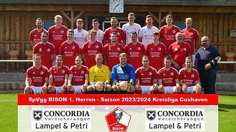 Mannschaftsfoto 1. Herren SpVgg BISON - Saison 2023/2024 Kreisliga Cuxhaven