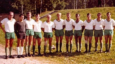 Von links: Dieter Lang, Alfred Renner, Gerhard Kränzle, Anton Walter, Georg Neumann, Alois Sing, Martin Hördegen, Werner Haas, Helmut Peter, Georg Weber, Xaver Waldmann