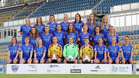 back row from left: Lara Keller, Madlen Frank, Christina Julien, Anja Heuschkel, Lisa Seiler, Vanessa Mueller, Vivien Beil middle row from left: Julia Arnold, Ivonne Hartmann, Ivana Rudelic, Carolin Schiewe, Lina Hausicke, Amber Hearn, Julia Roessnerfront row from left: Ria Percival, Susann Utes, Sara Loeser, Goalkeeper Julia Gornowitz, Goalkeeper Stenia Michel, Goalkeeper Vanessa Fischer, Iva Landeka, Laura Brosius, Sabrina Schmutzler