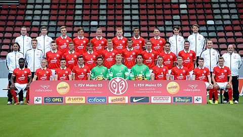 First row (L-R) Stephane Eba Eba, Kai Proeger, Dennis Franzin, Sebastian Gaertner, Jannik Huth, Robin Zentner, Bernhard Hendl, Jonas Kiermeier, Felix Mueller, Tim Fahrenholz, Daniel Bohl second row (L-R) Coach Martin Schmidt, assistant coach Peter Perchtold , Marcel Hammann, Lucas Hoeler, Michael Falkenmayer, Tobias Schilk, Alexander Hack, Damian Ro§bach, Mounir Bouziane, Pascal Reinhardt, Manager Darius Salbert, Helmut Mayer thrid row (L-R) Michael Thomas, Jochen Wollstaedter, Alexander Waehling, Tevin Ihrig, Richard Weil, Fabian Kalig, Marcel Costly, Marc Wachs, Tobias Nowak and Philipp Appelmann