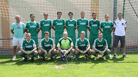 Obere Reihe von links: Trainer Josef Molnar, Frank Feuerstein, Sven Niedermann, Michael Meyer, Christian Vogelsang, Thomas Rahnhöfer, Dominic Heubeck, Bernd Feuerstein, Andreas Schneider
Untere Reihe von links: Jürgen Schwab, Tobias Meermann, Thomas Lehner, Johannes Götz, Christopher Kraft