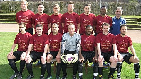 oben von links nach rechts: Marco Verheye, Ioannis Pappas, Roland Wistel, Patrick Lütjens, Marco Pohlmann, Valentine Forsab, Trainer Miltiaidis Martinis,
unten von links nach rechts: Marco Müller, Georgios Pappas (C), Hassan Kaffash, Helmut Kiep, Bongkirch Nchifor Mbuh, Thomas Vermöhlen, Vittorio Manzo