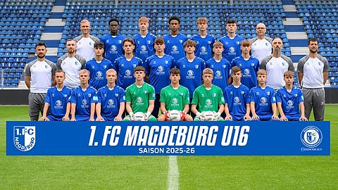 Mannschaftsfoto: B-Jugend (U16) - 1. FC Magdeburg - Saison 25/26