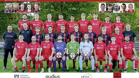 Hinten v.l.n.r.: Alen Rogosic, Pascal Conti, Kristof Angermaier, Max Hessler, Khaled Bediar, Lukas Hanle, Raphael Schreiner, Ömer Bayram, Timur Yildiz,
Mitte v.l.n.r.: Sportlicher Leiter Simon Hieber, Trainer Michael Will, Tom Binder, Christopher Penkert, David Lehmann, Daniel Klemm, Alexander Simmel, Leon Moßhammer, Betreuer Alfonso Chiarelli, Betreuer Luka Wirth.
Vorne v.l.n.r.: Vasilios Sapouridis, Benjamin Ring, Steffen Griese, Kevin Casper, Lars Lafferton, Luca Föll, Sandro Asiain Soto, Benjamin Müller, Marko Mpoutios.
Eingeklinkt: Spielertrainer Kilian Müller, Robin Laudon, Yannick Urbitsch, Nicolas Ackermann, Dennis Becher, Christian Timmerevers, Daniel Gerakis, Florian Rischawy, Christos Stergiou, Torspielertrainer Hans Pöhn.